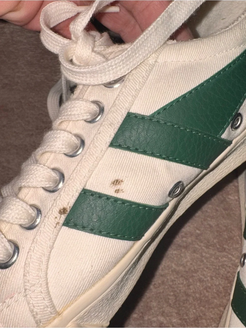Gola Green and White Women's Sneakers size 6